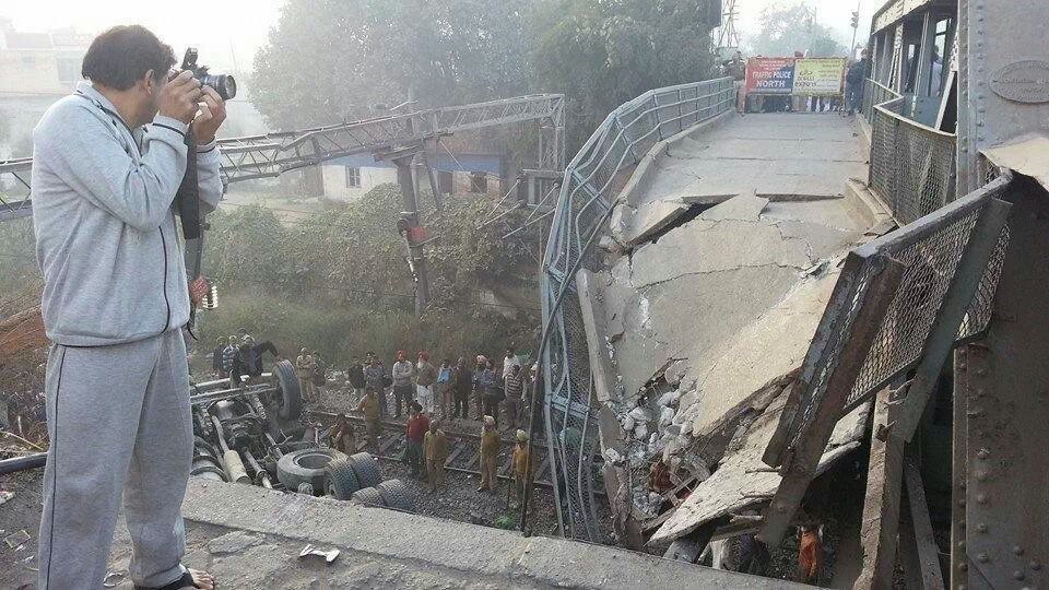 Historic Bhandari bridge in Amritsar collapsed