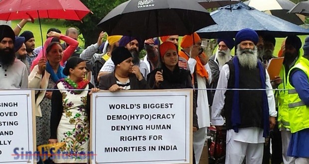 Hundereds of Australian Sikhs protest to Indian Consulate Melbourne to demand release of Sikh prisoners