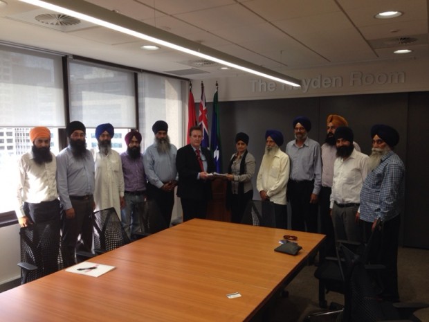 Brisbane Sikhs submit petition in support of Bhai Gurbaksh Singh to QLD foreign ministry