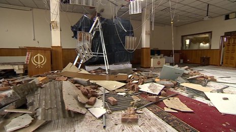 Sikh Sangat had lucky escape after Leicester Gurdwara roof collapsed