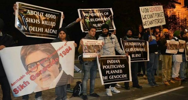 Sikhs in Melbourne protest against Amitabh Bachan’s visit in Australia