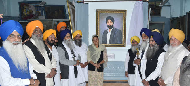 Portrait of Shaheed Jasjit Singh Jammu installed in Sikh museum