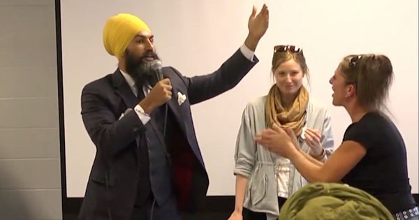 Jagmeet singh handles racist woman