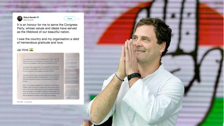 rahul gandhi resigns